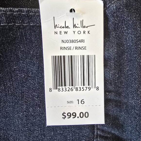 Nicole Miller SOHO High Rise Skinny Sculpt Shape & Lift Dark Denim Jeans Size 16 - Picture 4 of 12